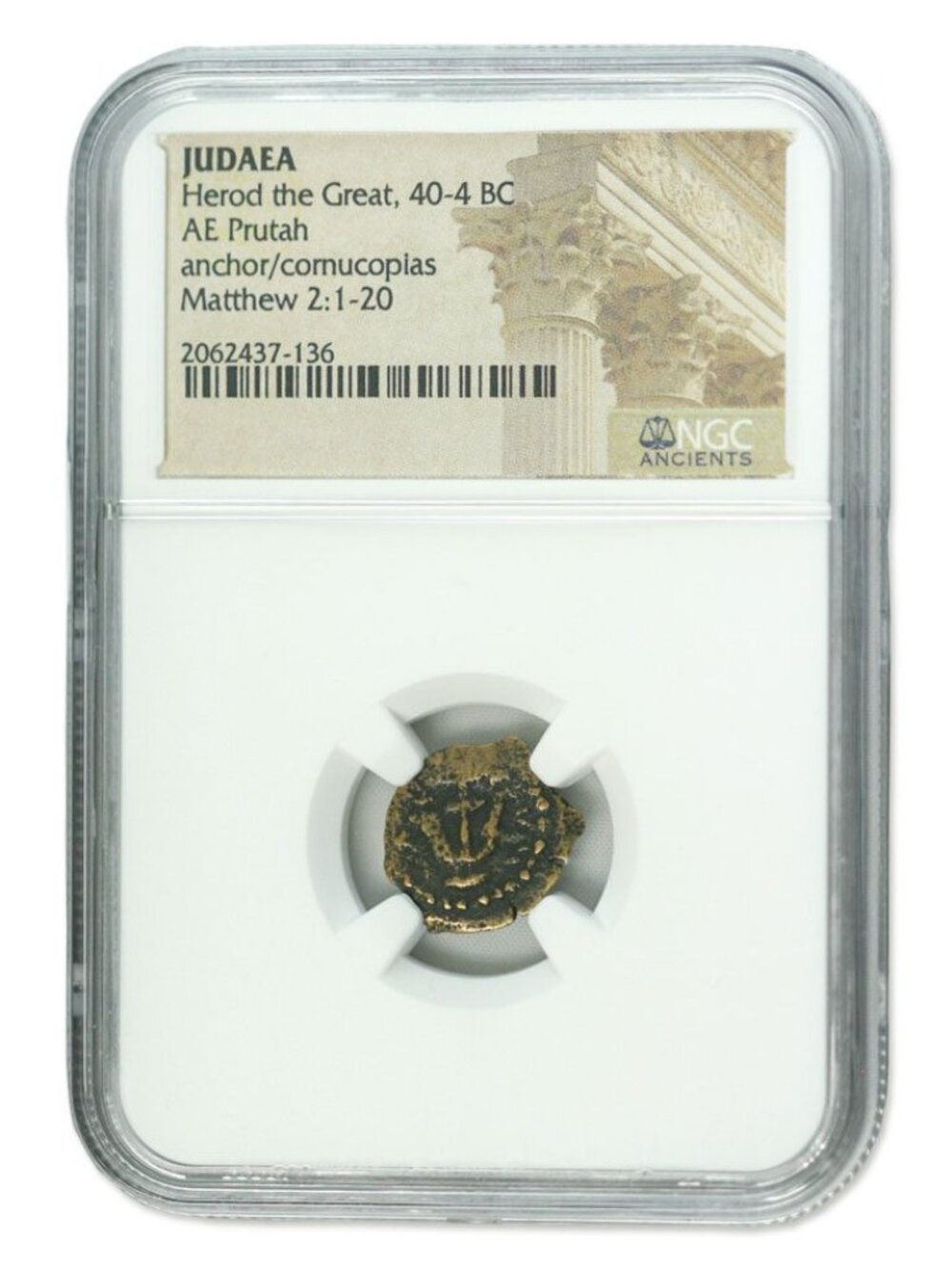 Judaea Herod the Great Bronze Prutah 40-4 BC NGC Ancient